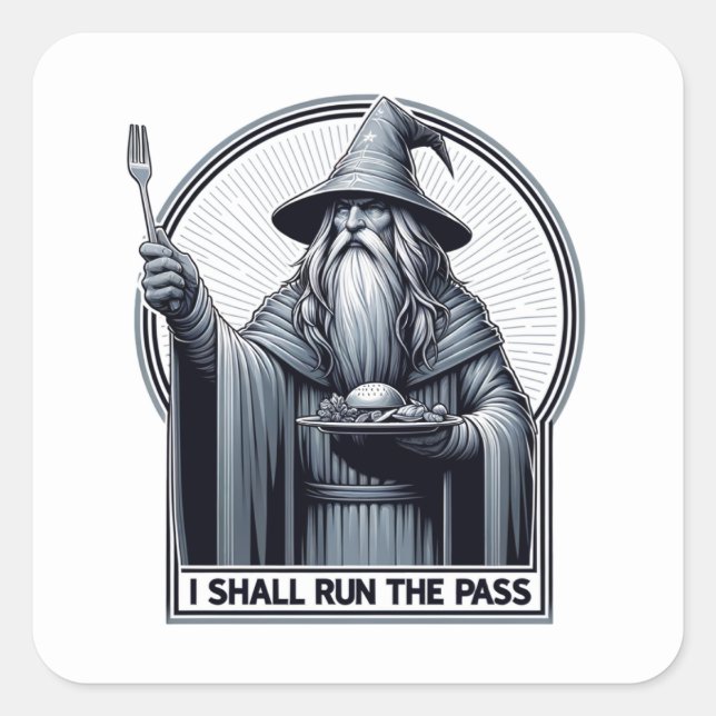 Pegatina Cuadrada Humor del restaurante que voy a pasar (Anverso)