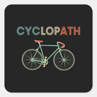 Pegatina Cuadrada Humor divertido ciclista de bicicleta Cyclopath