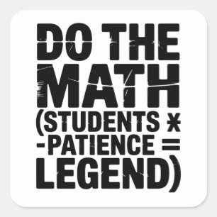 Pegatina Cuadrada humor divertido del profesor de matemáticas Meme c