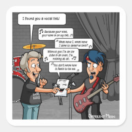 Pegatina Cuadrada Humor musical vocalista Pegatinas graciosos de Pun