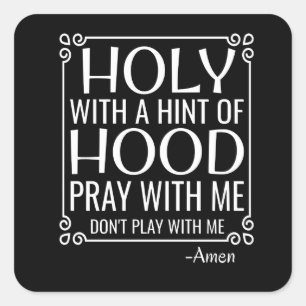 Pegatina Cuadrada Humor y capucha cristianos