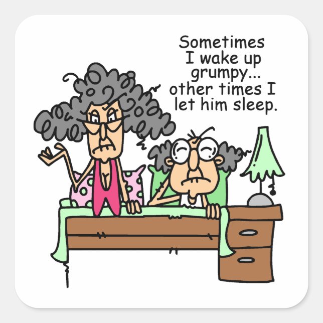 Pegatina Cuadrada Humorística deja dormir mal (Anverso)