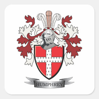Pegatina Cuadrada Humphrey Family Crest Coat of Arms