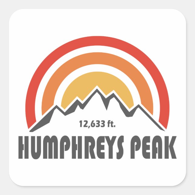 Pegatina Cuadrada Humphreys Peak (Anverso)