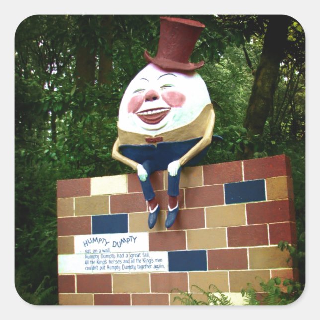 Pegatina Cuadrada Humpty Dumpty (Anverso)