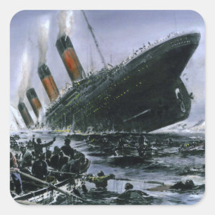 Pegatina Cuadrada Hundimiento de RMS Titanic