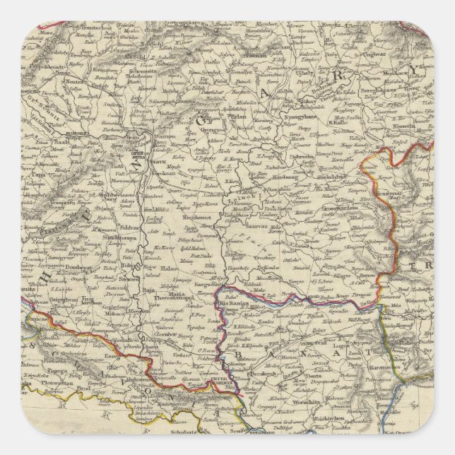 Pegatina Cuadrada Hungría (Anverso)