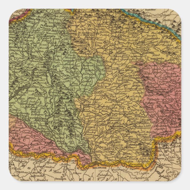 Pegatina Cuadrada Hungría 2 (Anverso)