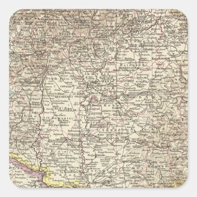 Pegatina Cuadrada Hungría 4 (Anverso)