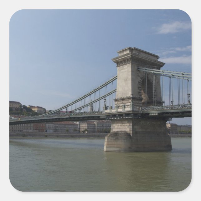 Pegatina Cuadrada Hungría, capital de Budapest. Histórico 3 (Anverso)