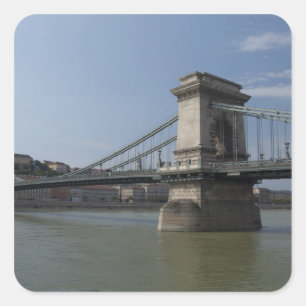 Pegatina Cuadrada Hungría, ciudad capital de Budapest. Histórica 3