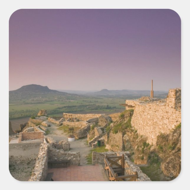 Pegatina Cuadrada HUNGRÍA, región del Lago Balaton, SZIGLIGET: (Anverso)