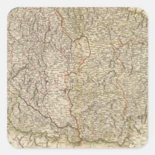 Pegatina Cuadrada Hungría, Transilvania, Croacia