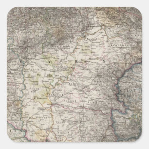 Pegatina Cuadrada Hungría, Transilvania, Eslavonia, Croacia