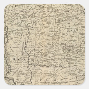 Pegatina Cuadrada Hungría y Transilvania 2