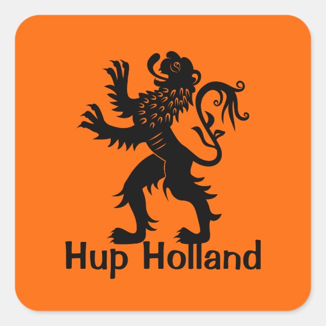 Pegatina Cuadrada Hup Holland - León Holandés (Anverso)