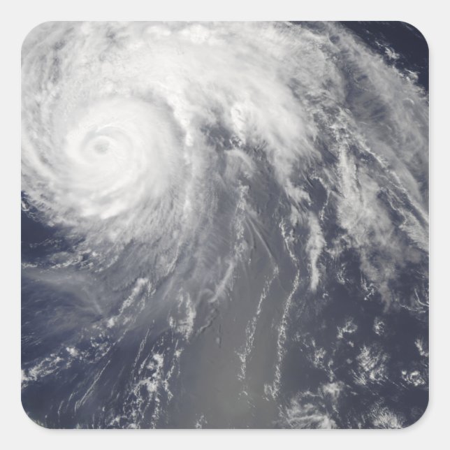 Pegatina Cuadrada Huracán Bill de Bermudas (Anverso)