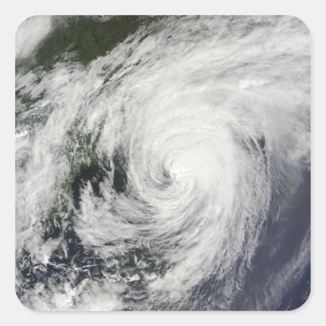 Pegatina Cuadrada Huracán Bill por Nueva Escocia (Anverso)