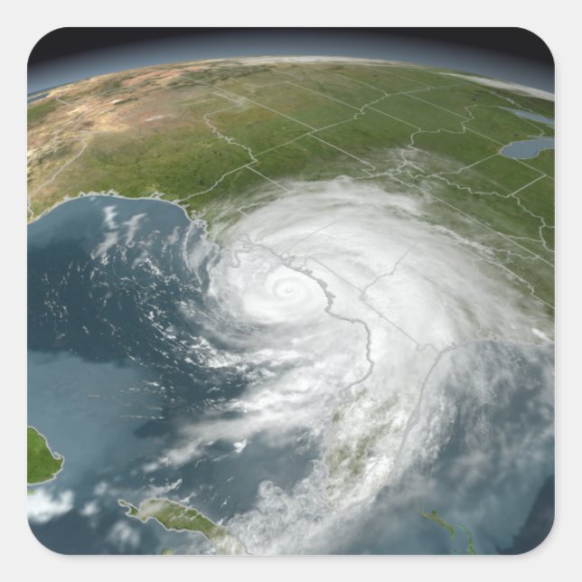 Pegatina Cuadrada Huracán Dennis 2 (Anverso)