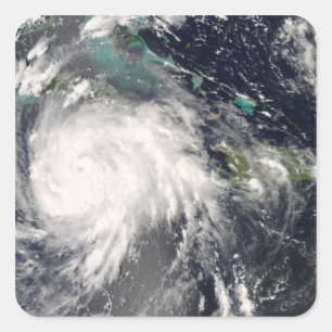 Pegatina Cuadrada Huracán Gustavo sobre Jamaica 2