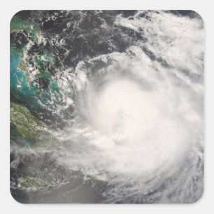 Pegatina Cuadrada Huracán Hanna sobre las Bahamas
