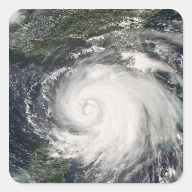 Pegatina Cuadrada Huracán Ike 4 (Anverso)