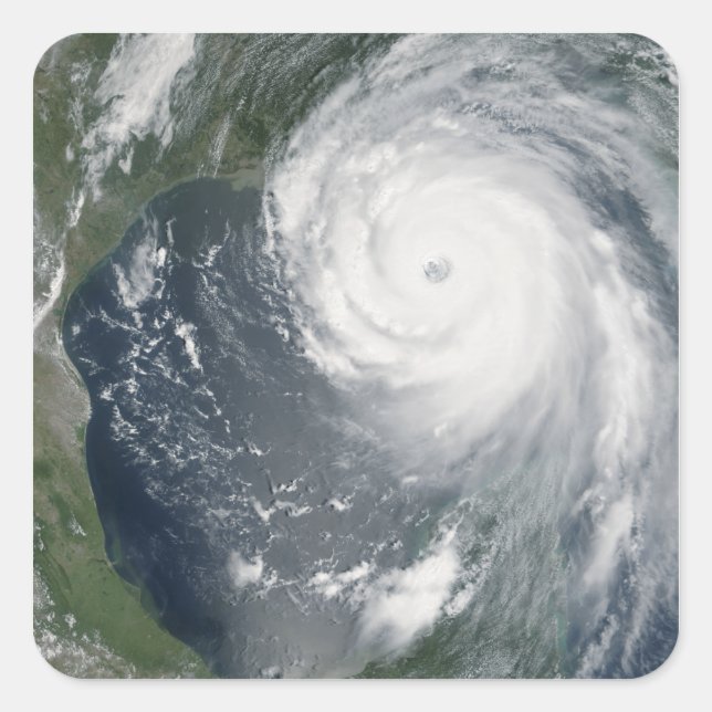 Pegatina Cuadrada Huracán Katrina 2 (Anverso)