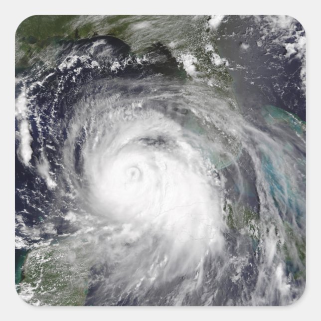 Pegatina Cuadrada Huracán Katrina 3 (Anverso)