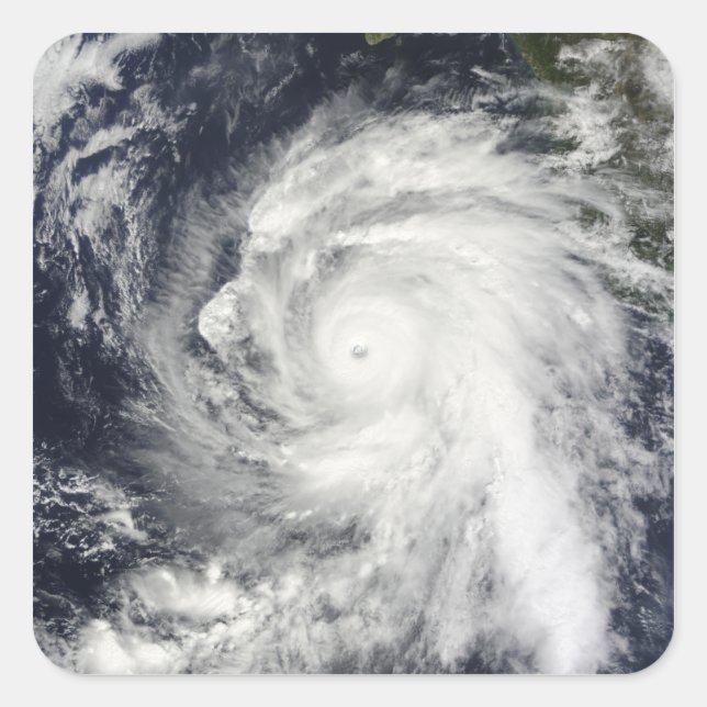 Pegatina Cuadrada Huracán Rick al suroeste de Baja California (Anverso)