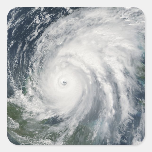 Pegatina Cuadrada Huracán Wilma por México (Anverso)