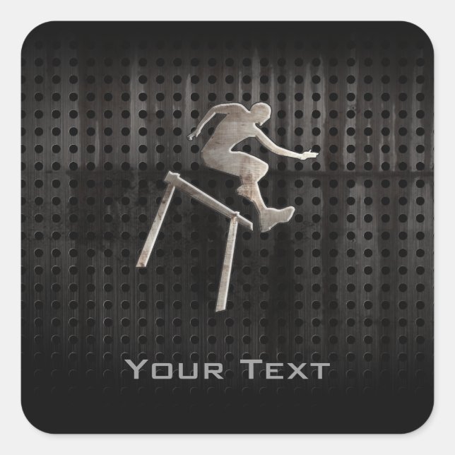 Pegatina Cuadrada Hurdler; Guay (Anverso)