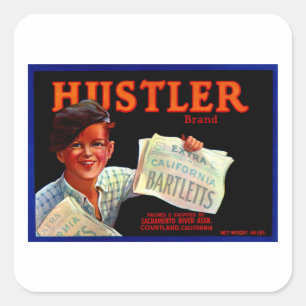 Pegatina Cuadrada Hustler Bartletts