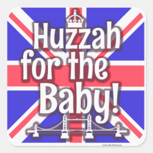 Pegatina Cuadrada ¡Huzzah para el bebé!