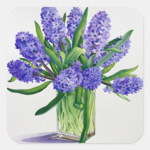Pegatina Cuadrada Hyacintos azules