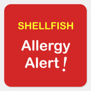 Pegatina Cuadrada i1 - Alerta alérgica - SHELLFISH.