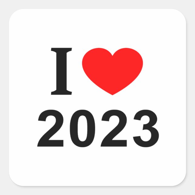 PEGATINA CUADRADA I ❤️ 2023 ME ENCANTA 2023 I HEART 2023 (Anverso)