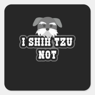 Pegatina Cuadrada I amantes animales del perro de Shihtzu del
