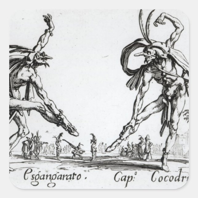 Pegatina Cuadrada I Balli de Spessanei o Le Grande Chasse (Anverso)