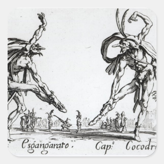 Pegatina Cuadrada I Balli de Spessanei o Le Grande Chasse (Anverso)