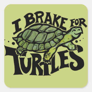 Pegatina Cuadrada I Brake for Turtles