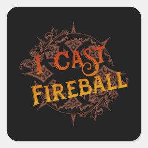 Pegatina Cuadrada I Cast Fireball