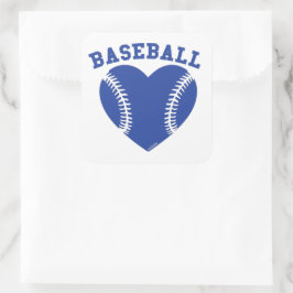 PEGATINA CUADRADA I CORAZÓN BÉISBOL