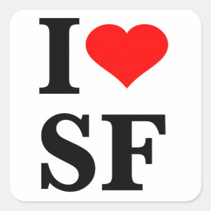 Pegatina Cuadrada I corazón San Francisco