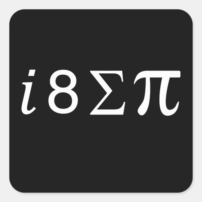 Pegatina Cuadrada I Eight Sum Pi (Anverso)