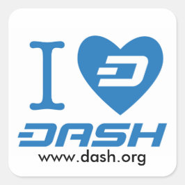 Pegatina Cuadrada I Heart Dash 2