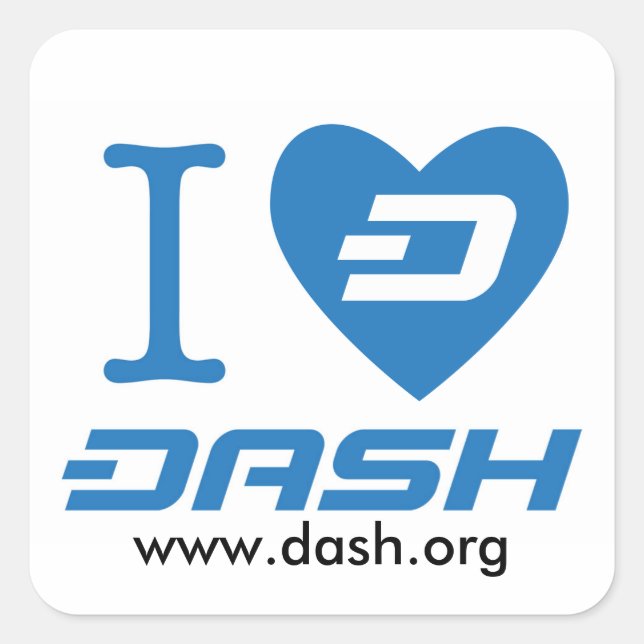 Pegatina Cuadrada I Heart Dash 2 (Anverso)