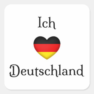 Pegatina Cuadrada "I Heart Germany" viajero al mundo del orgullo ale