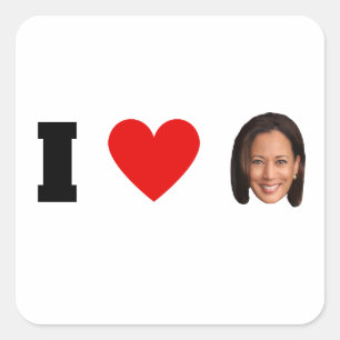 Pegatina Cuadrada I Heart Kamala Harris