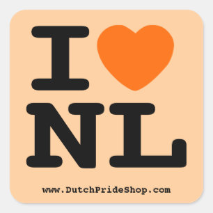 Pegatina Cuadrada I Heart NL