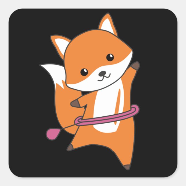 Pegatina Cuadrada I Huller Cute Fox Funny Foxes (Anverso)